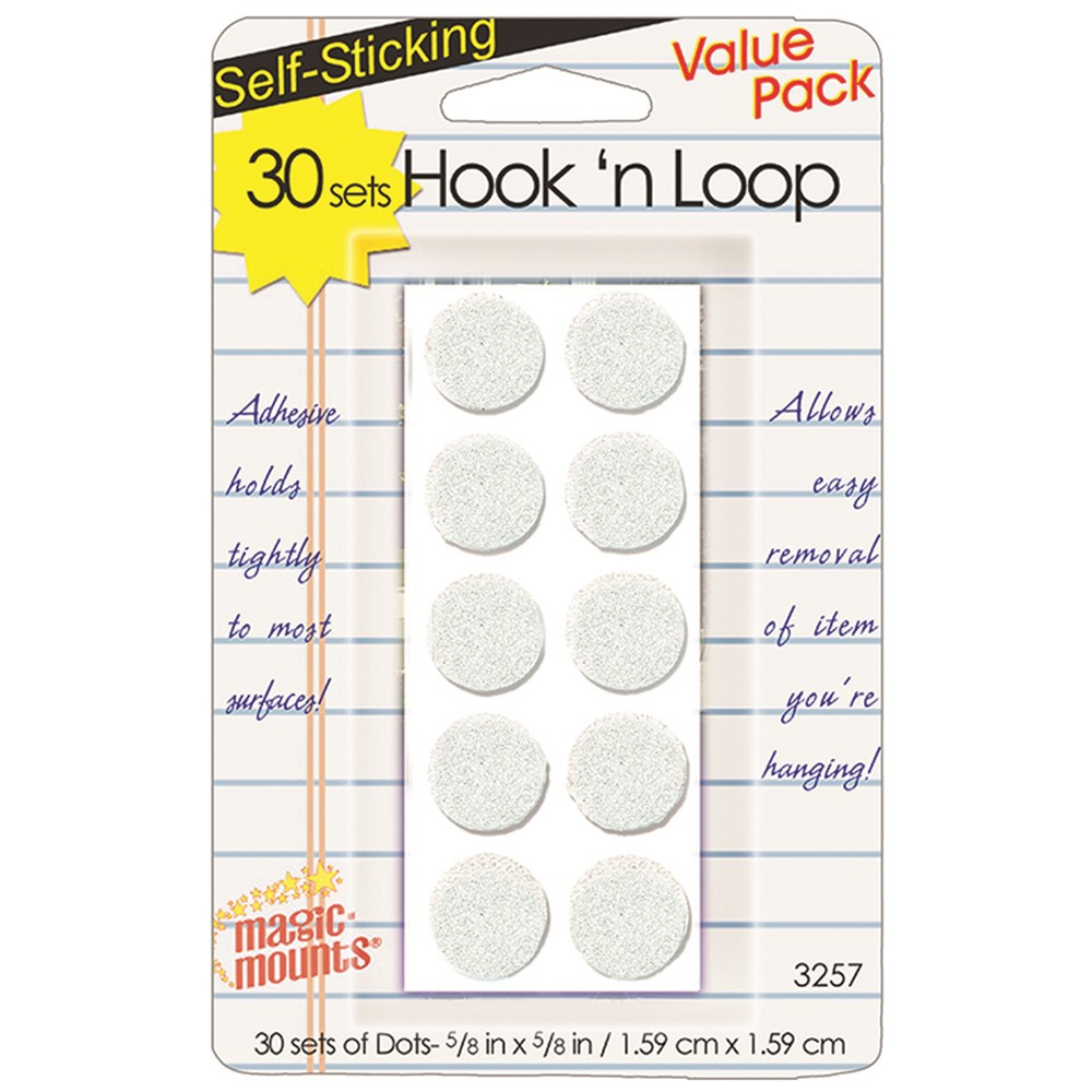 Hook 'n Loop, 5/8" Dots, 30 sets - MIL3257W | Miller Studio | Velcro