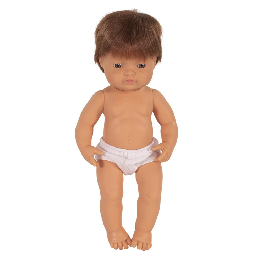 Anatomically Correct 15" Baby Doll, Caucasian Boy, Red Hair - MLE31049 | Miniland Educational Corporation | Dolls