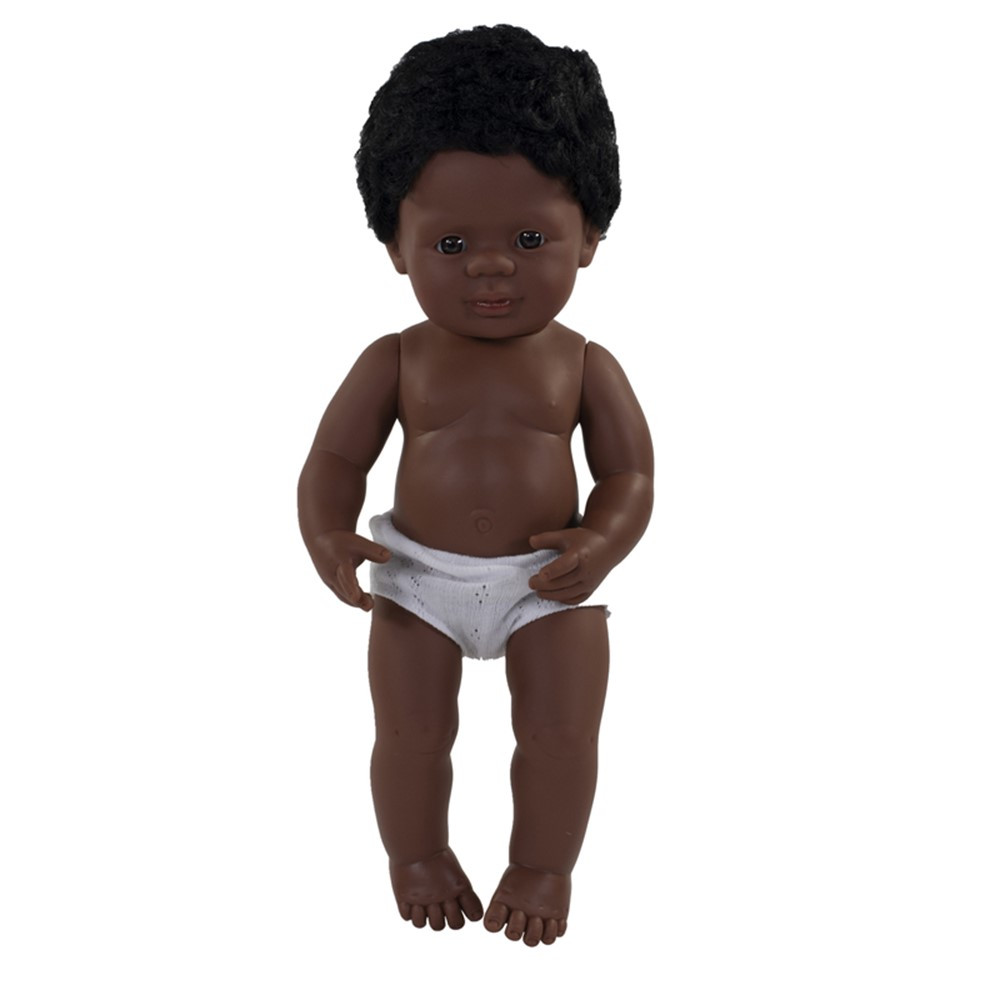 Anatomically Correct 15" Baby Doll, African-American Boy - MLE31059 | Miniland Educational Corporation | Dolls