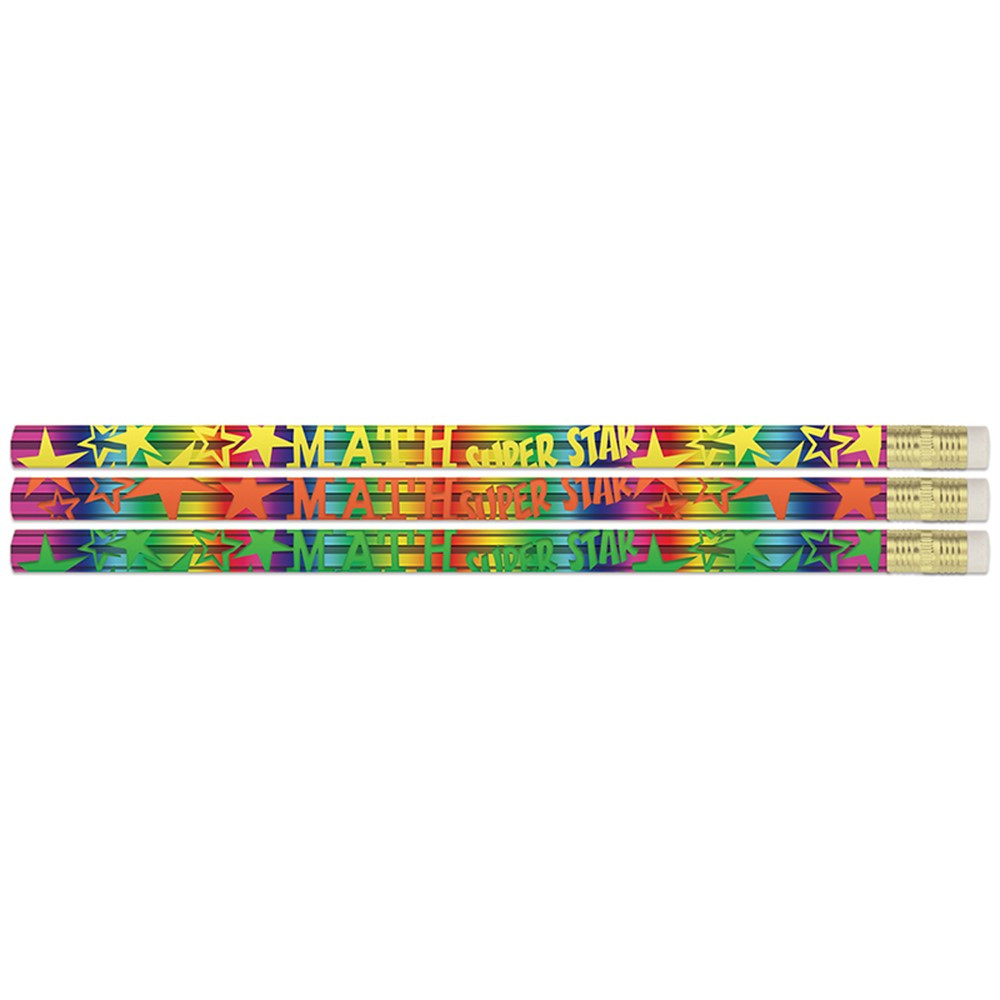 Math Super Star Pencils, Pack of 12 - MUSD2500 | Musgrave Pencil Co Inc | Pencils & Accessories