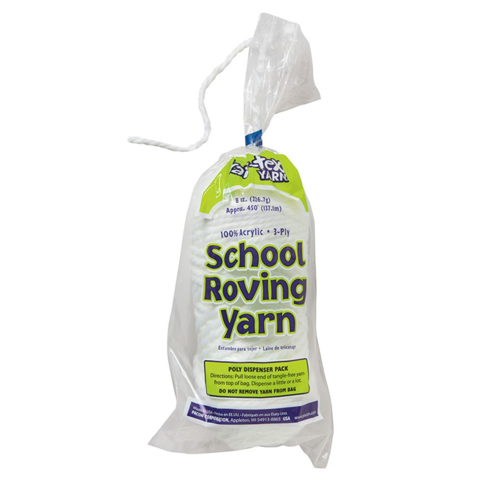 3-Ply School Roving Yarn Skein, White, 8 oz., 150 Yards - PAC0007011 | Dixon Ticonderoga Co - Pacon | Yarn