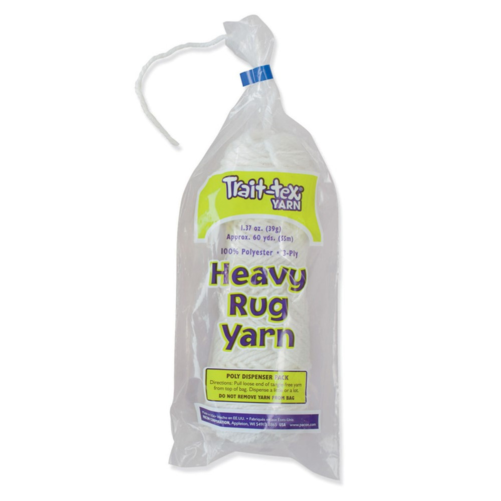PAC04003 - Heavy Rug Yarn White 60 Yards in Yarn