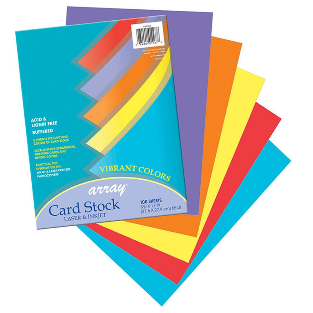 PAC101167 - Array Card Stock Vibrant 100 Sht Assortment 5 Colors in Card Stock