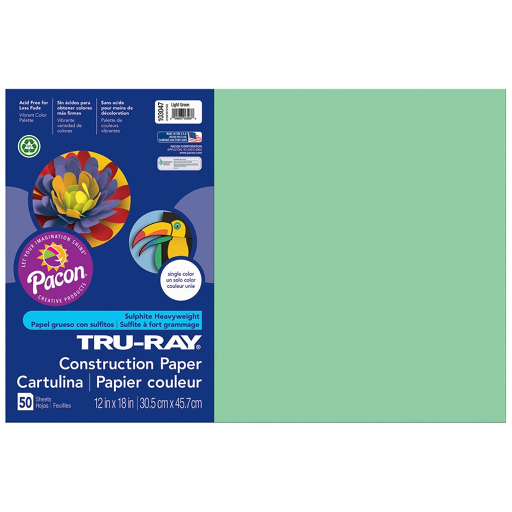 PAC103047 - Tru Ray 12 X 18 Light Green 50 Sht Construction Paper in Construction Paper