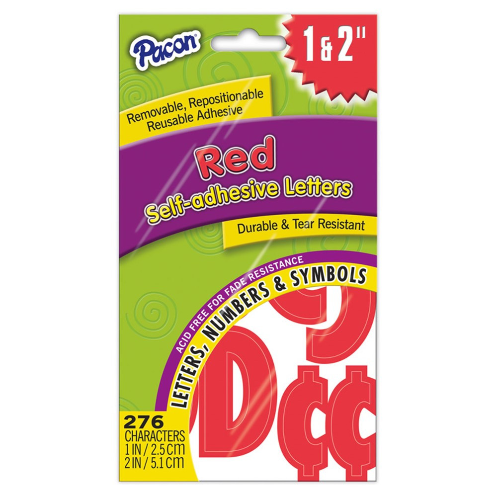PAC51659 - Self Stick Letters Red in Letters