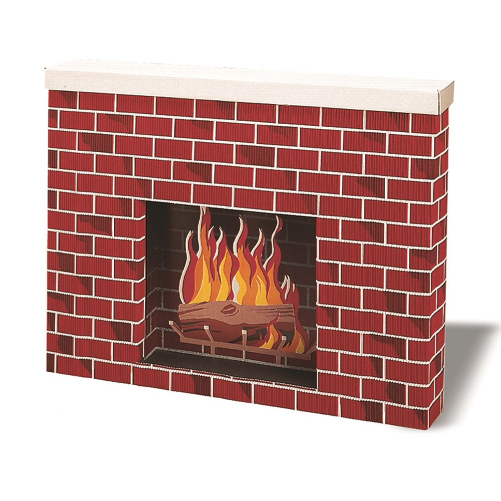 Corrugated Fireplace, Tu-Tone Brick, 30"H x 38"W x 7"D, 1 Fi...