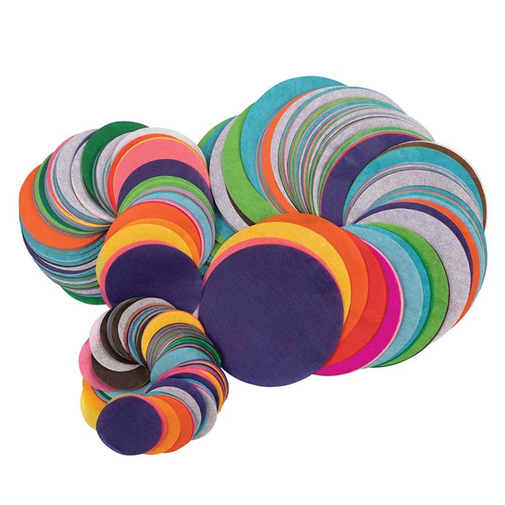 Bleeding Tissue Circles Assortment, 25 Assorted Colors, Assorted Sizes, 2,250 Circles - PAC58530 | Dixon Ticonderoga Co - Pacon | Tissue Paper