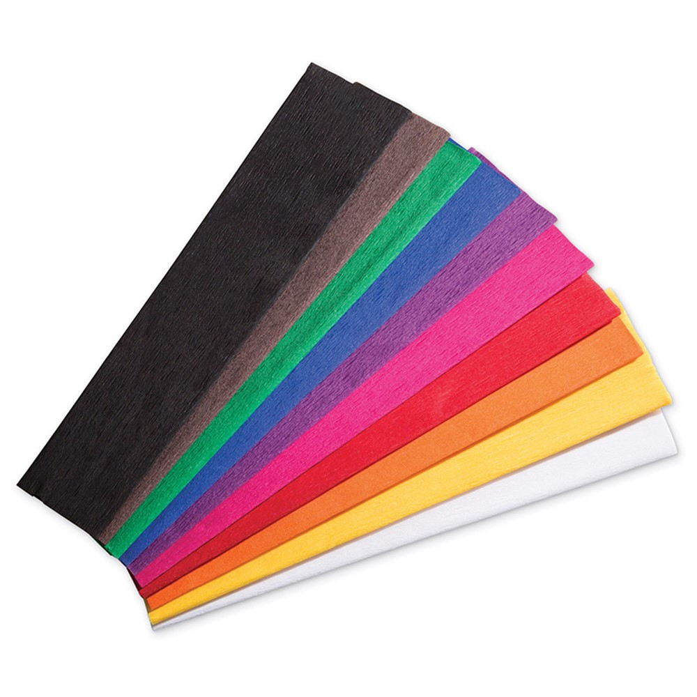 Crepe Paper 10 Assorted Colors 20 X 7 12 10 Sheets Pacac10250