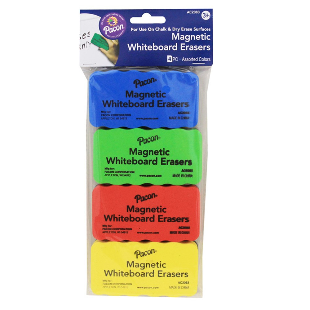 Pencil Shaped Neon Erasers, 3 Count 