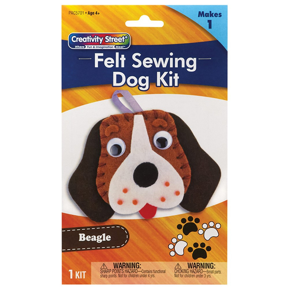 Felt Sewing Dog Kit, Beagle, 5" x 5.5" x 1", 1 Kit - PACAC5701 | Dixon Ticonderoga Co - Pacon | Art & Craft Kits