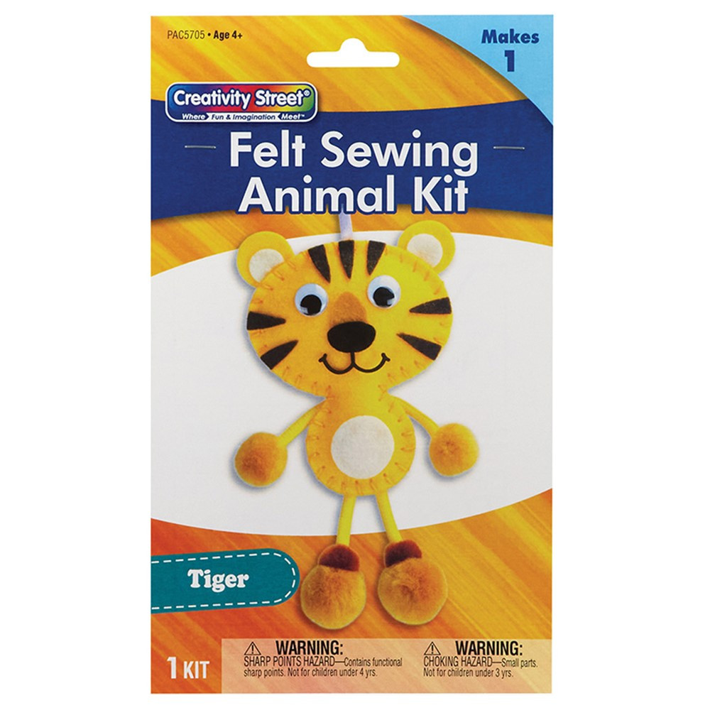 Felt Sewing Animal Kit, Tiger, 4.25 x 10.75 x 0.75, 1 Kit - PACAC5705