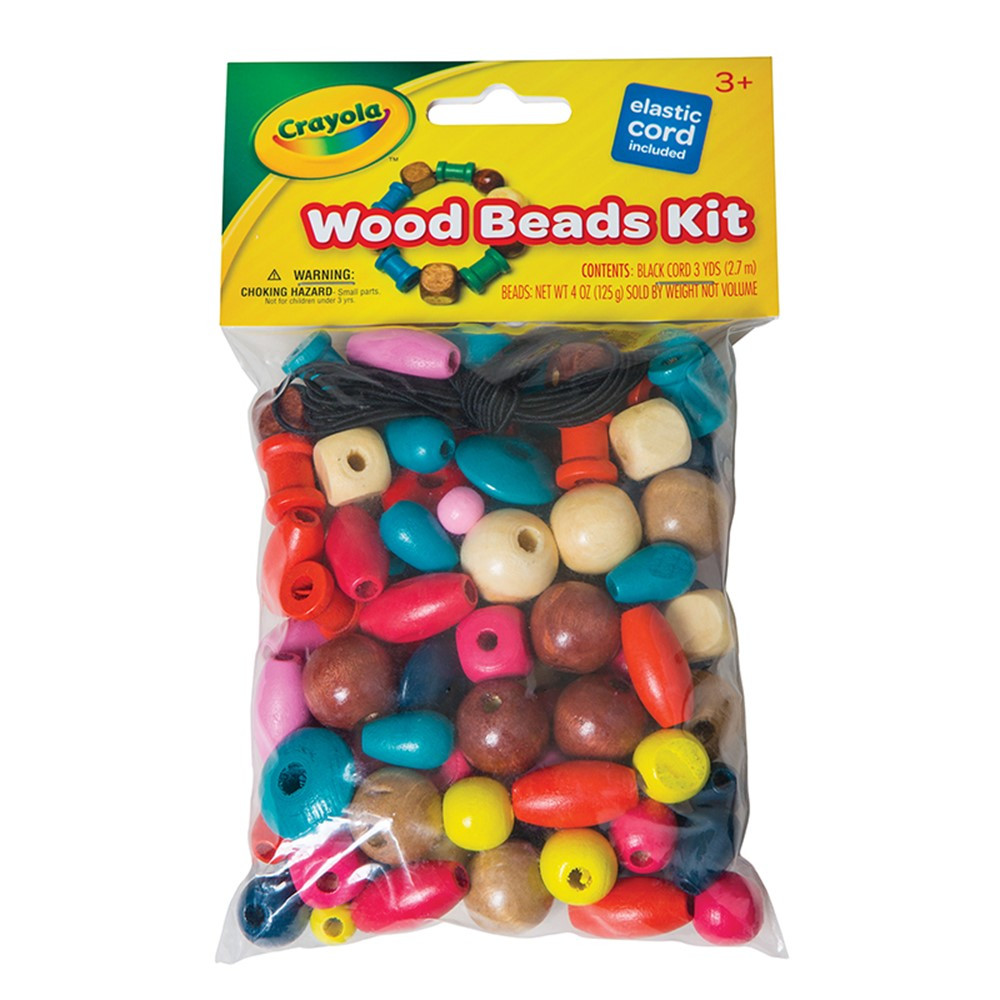 Wood Beads Kit, Assorted Colors, 4 Ounces - PACAC6116100CRA | Dixon Ticonderoga Co - Pacon | Beads