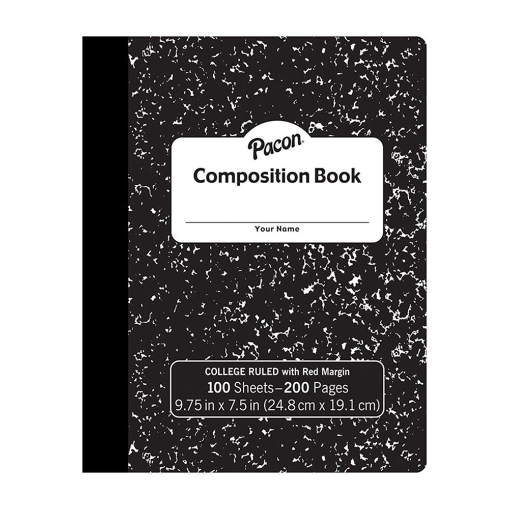 Composition Notebook, 100 Page, Wide Ruled, Black Marble