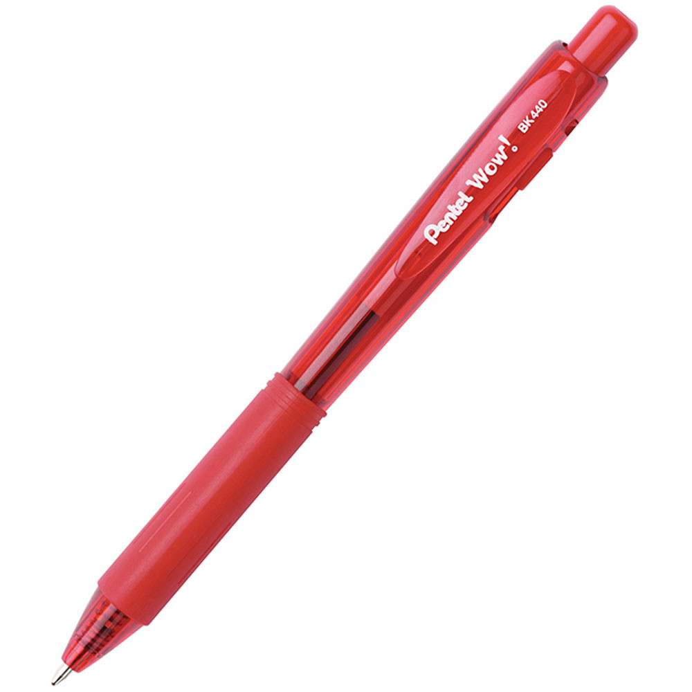 Wow Red Retractable Ball Point Dz Pens - PENBK440B | Pentel Of America