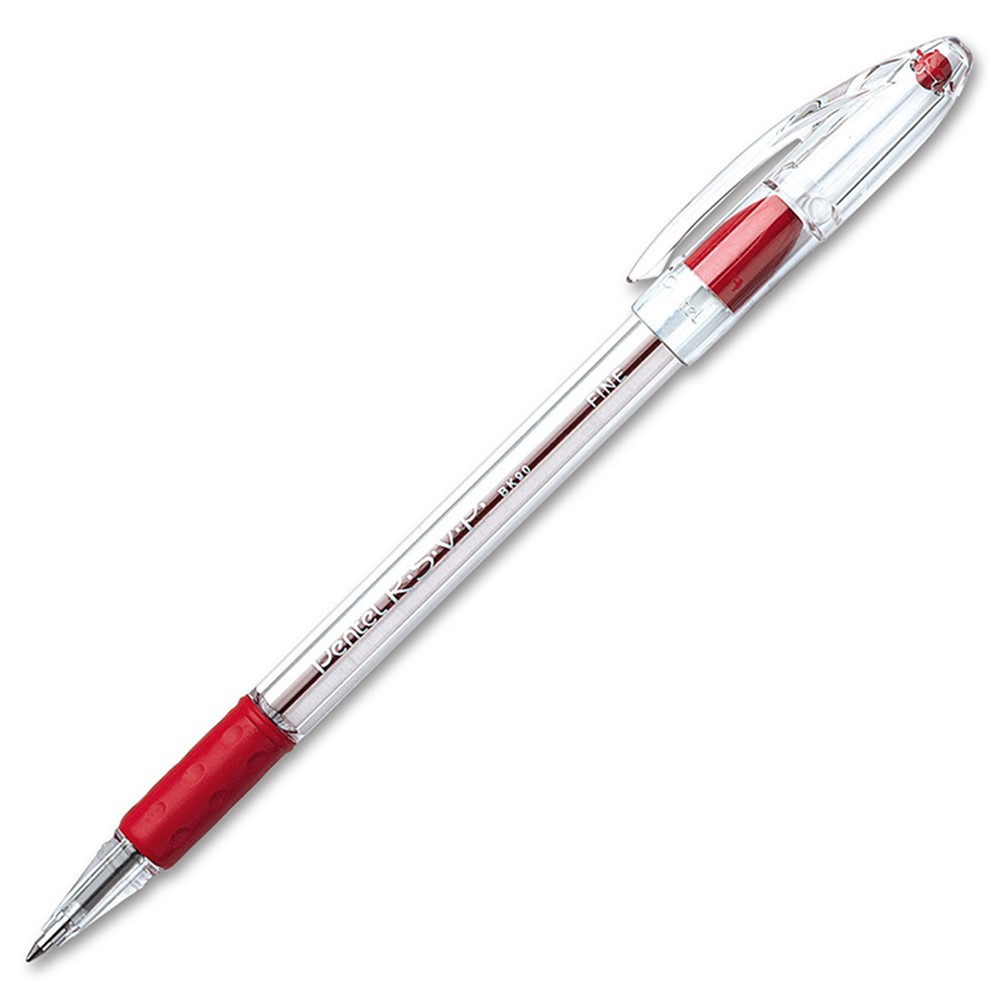 PENBK90B - Pentel Rsvp Red Fine Point Ballpoint Pen in Pens
