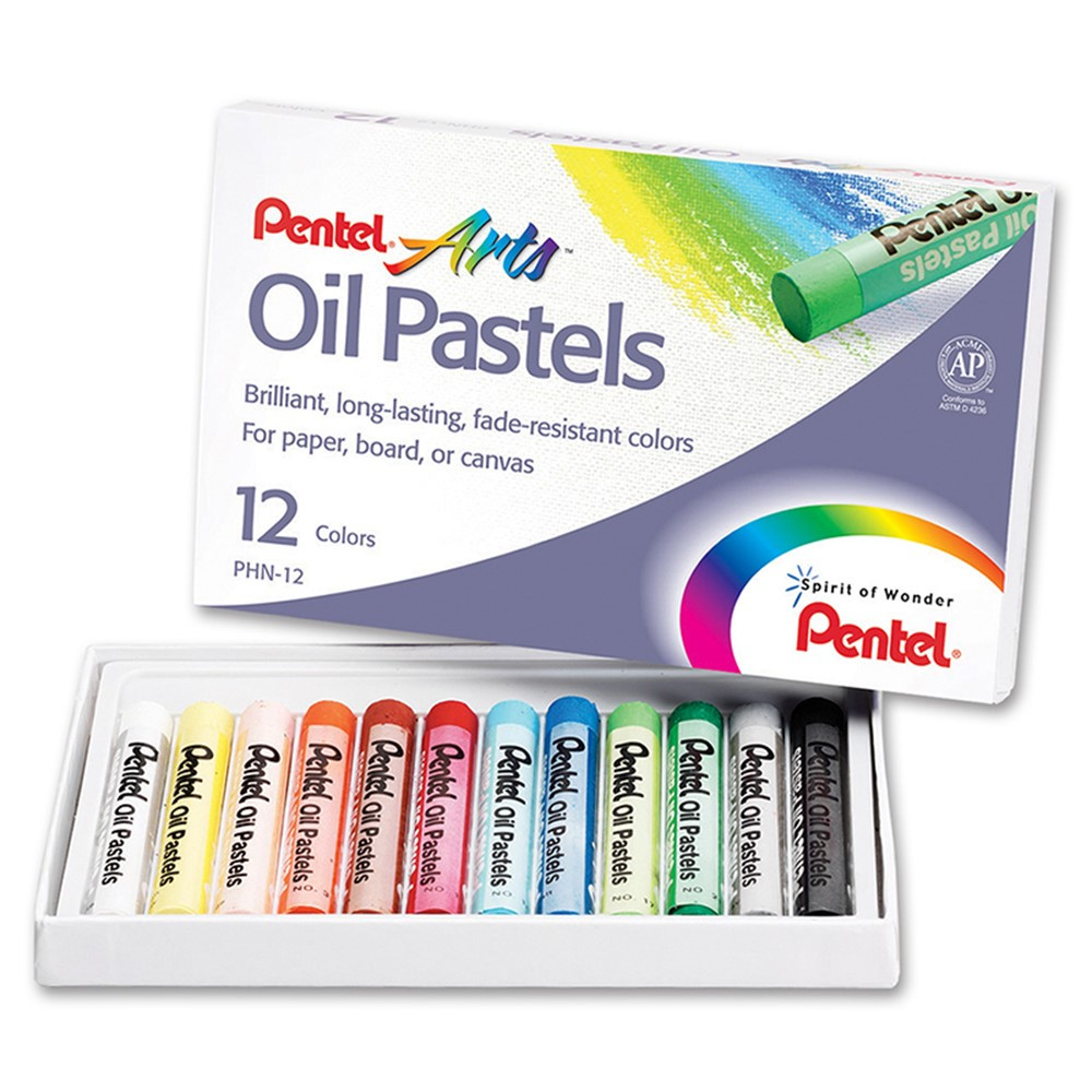 PENPHN12 - Pentel Oil Pastels 12 Ct in Pastels