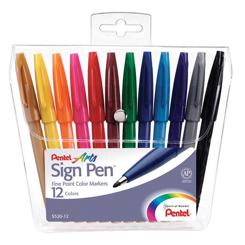 PENS52012 - Pentel Sign Pens 12 Count Assorted in Pens
