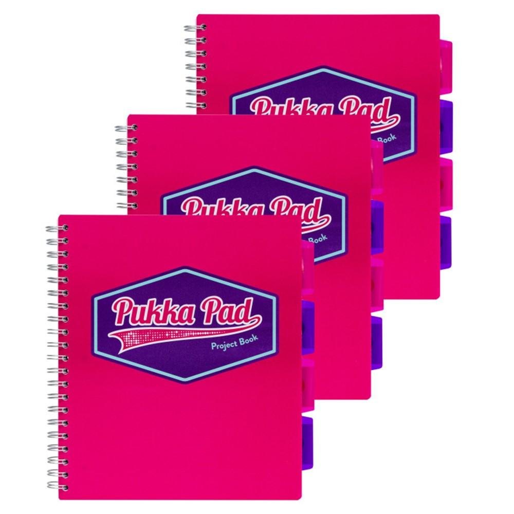 Vision Letter Size Project Book, Pink - Pack 3 - PUK8866PKVIS | Pukka Pads Usa Corp | Note Books & Pads