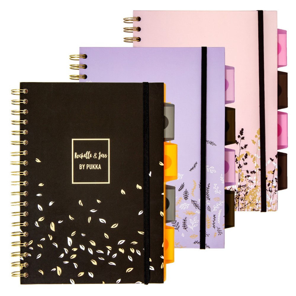 Rochelle and Jess B5 Project Books - Assorted - Pack 3 - PUK9447ROC | Pukka Pads Usa Corp | Note Books & Pads