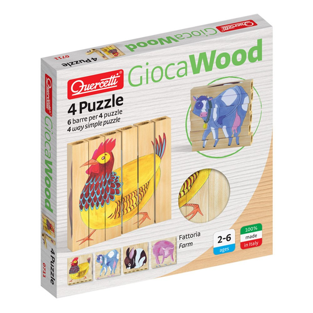 4 Puzzle Farm - QRC0711 | Quercetti Usa Llc | Wooden Puzzles