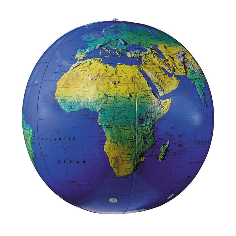 RE-15601 - Inflatable Topographical Globe 12In in Globes