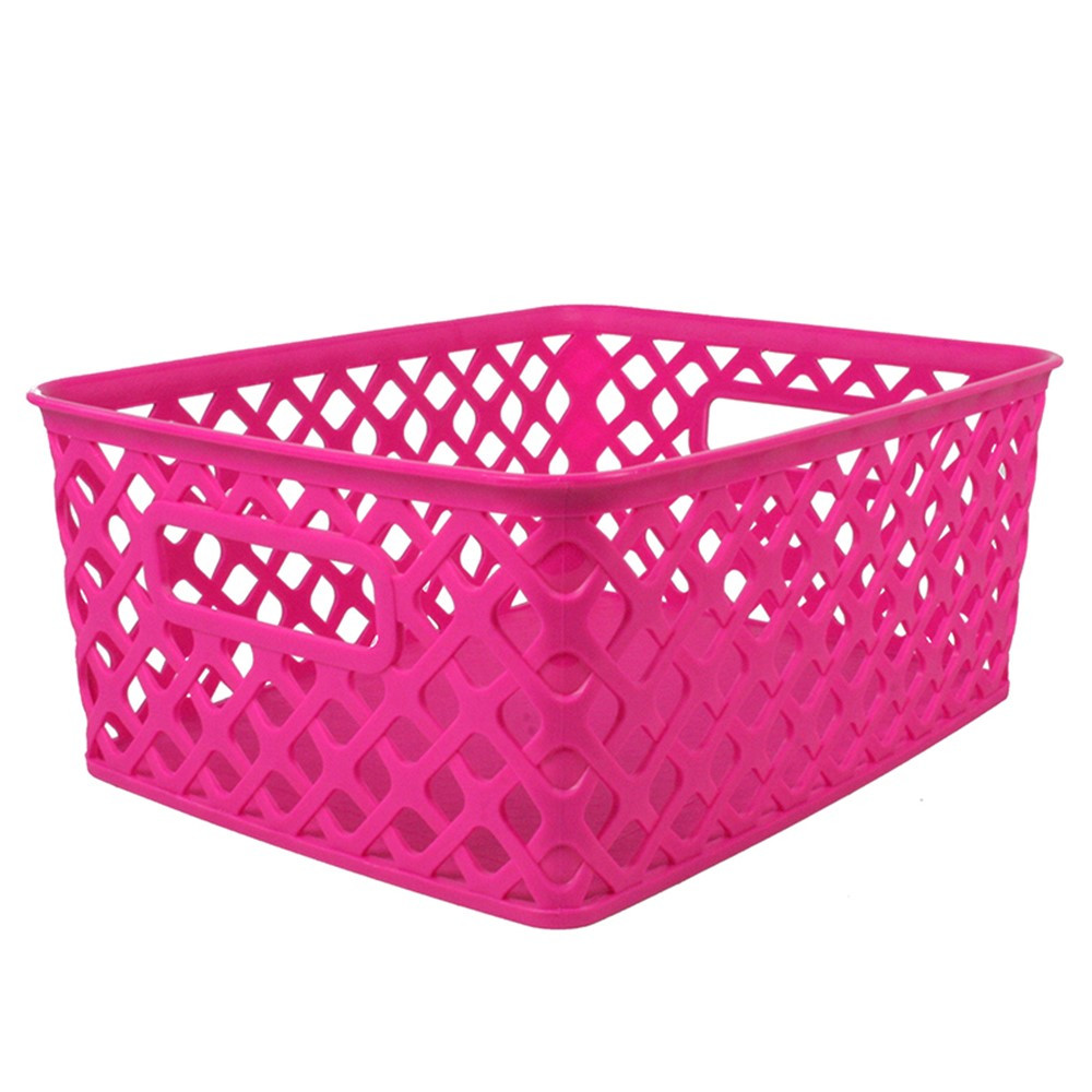 ROM74007 - Small Hot Pink Woven Basket in General