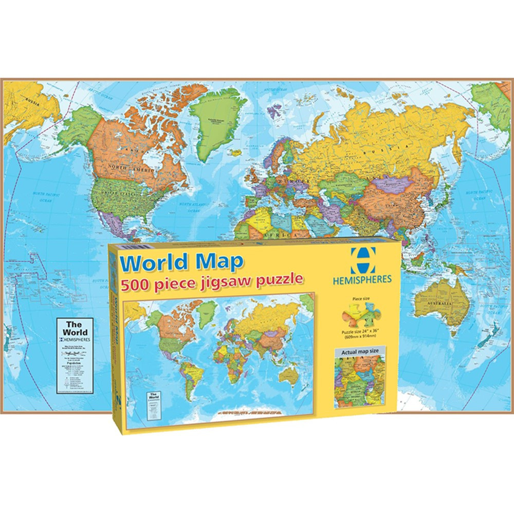 RWPHMP01 - World Map International 500 Piece in Puzzles