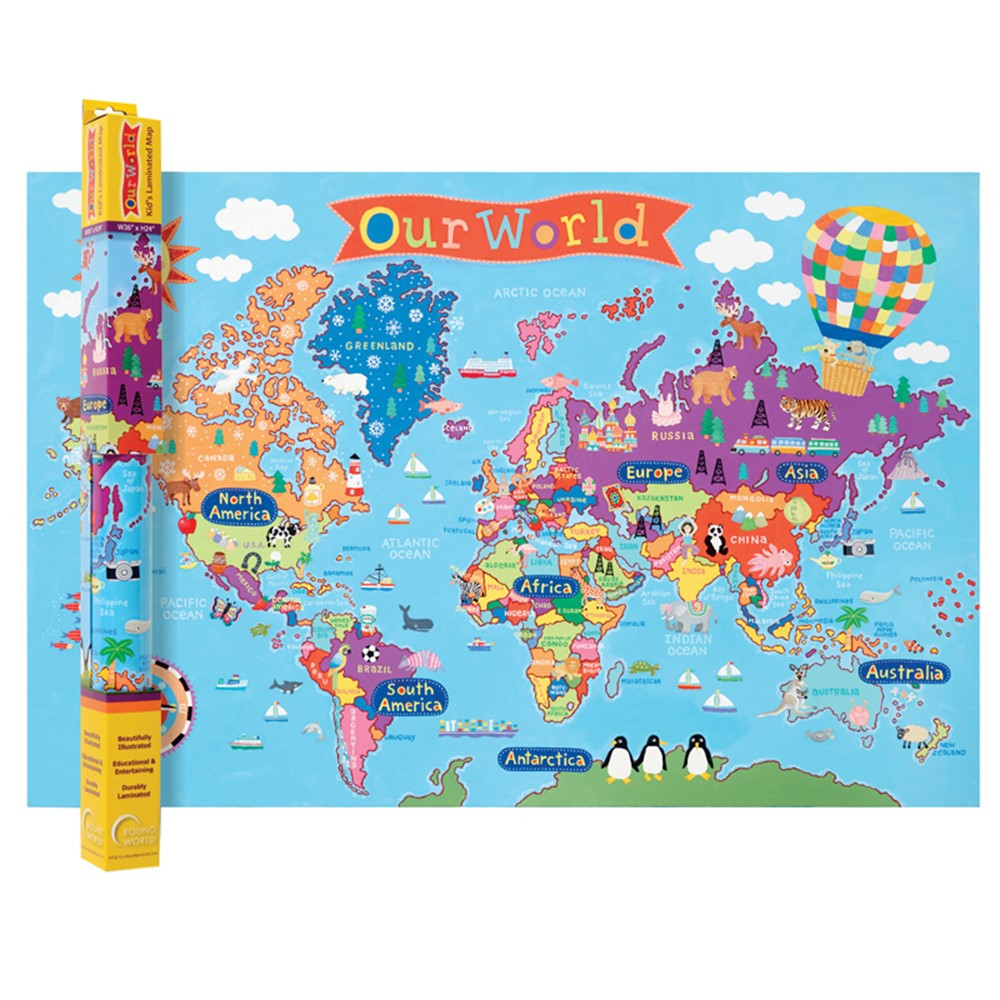 RWPKM01 - World Map For Kids in Maps & Map Skills