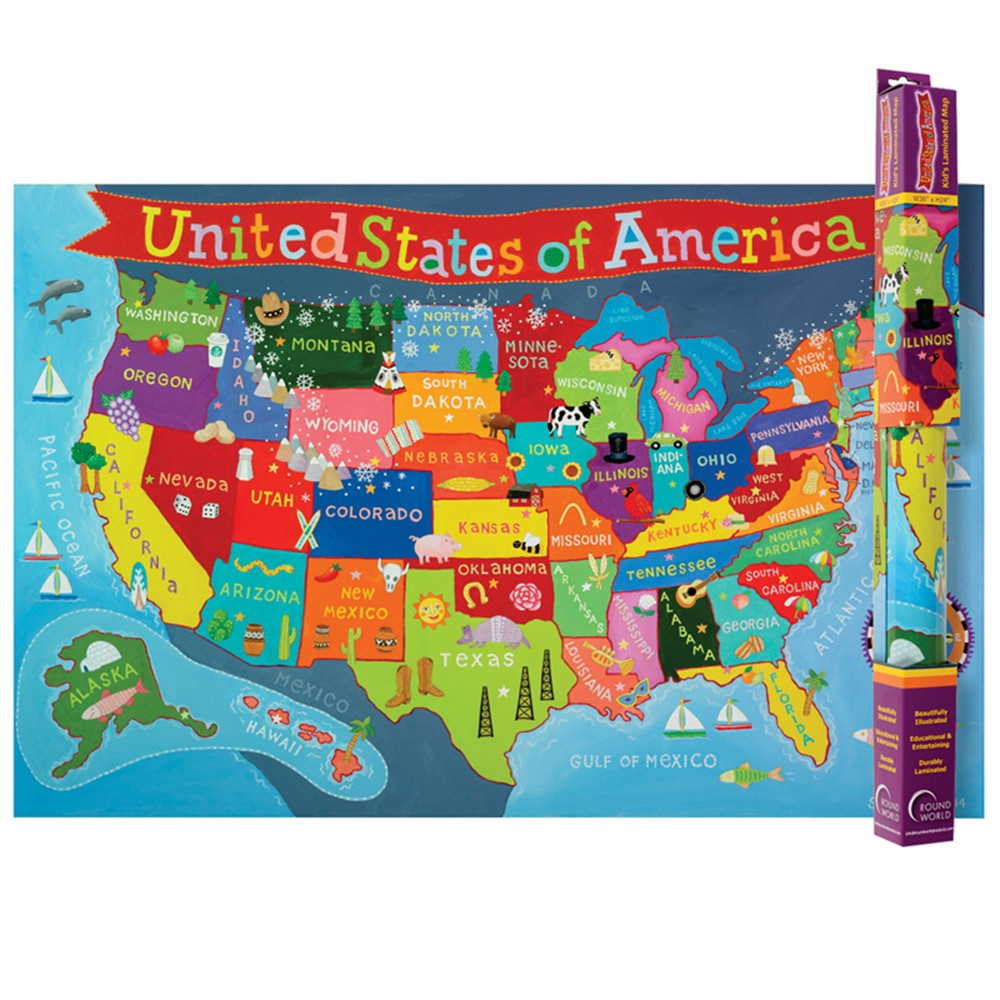 RWPKM02 - United States Map For Kids in Maps & Map Skills