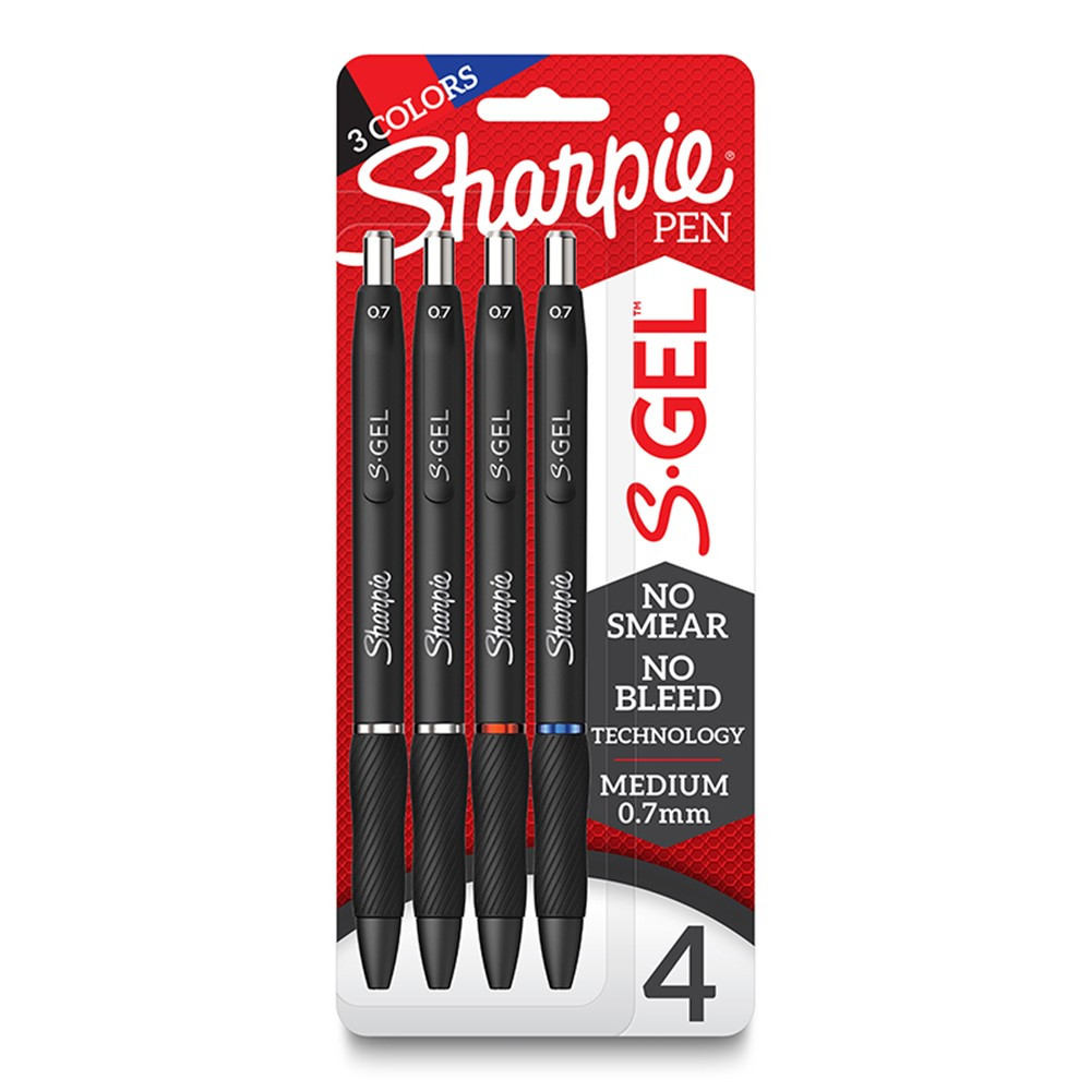 S-Gel Gel Pens, Medium Point (0.7mm), Assorted Colors, 4 Count - SAN2096174 | Sanford L.P. | Pens