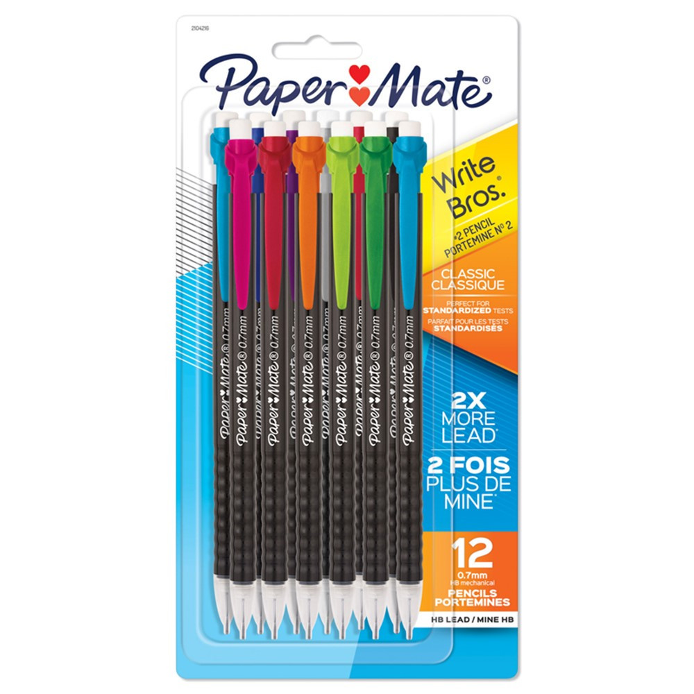 Write Bros Mechanical Pencil, 0.7mm, Assorted, Pack of 12 - SAN2104216 | Sanford L.P. | Pencils & Accessories