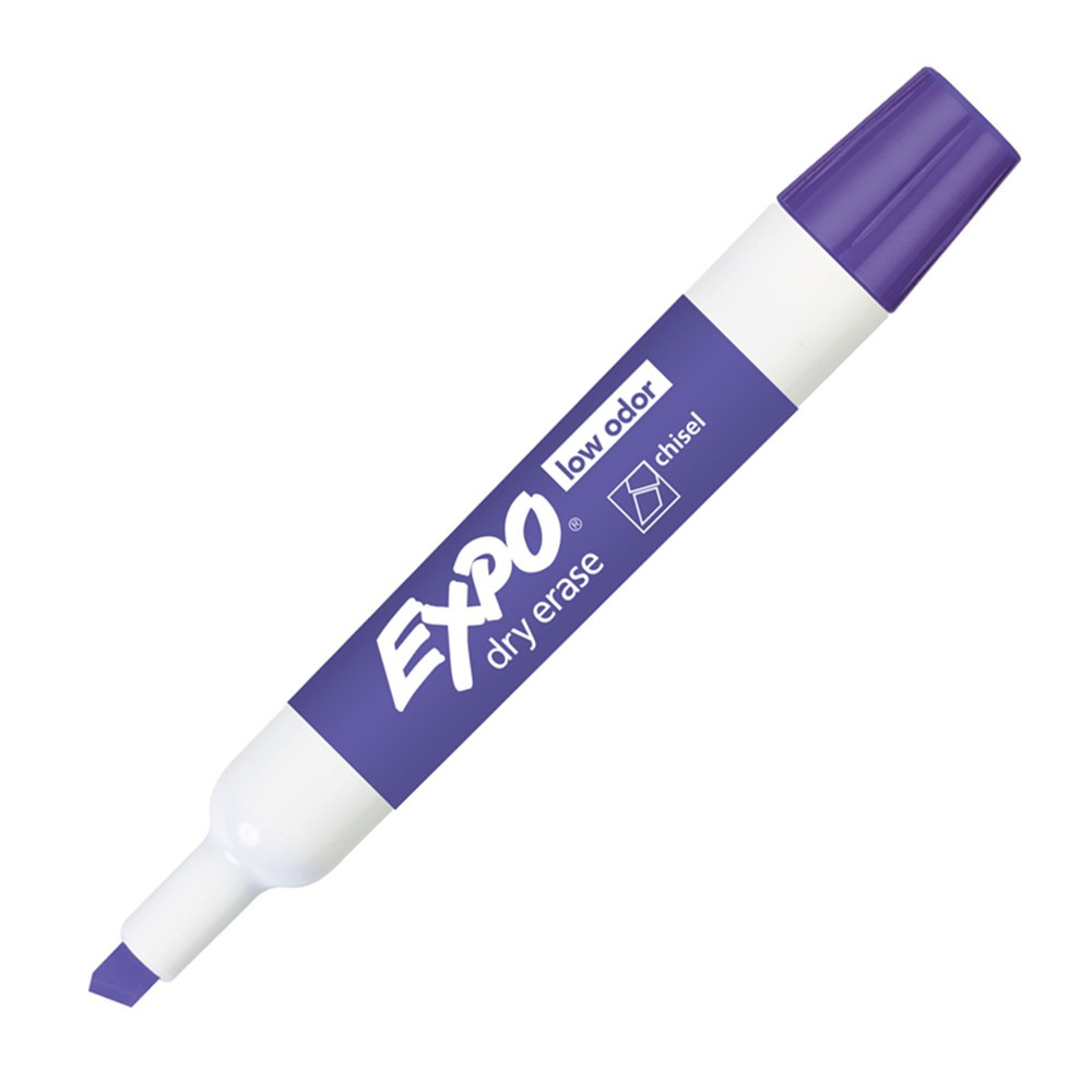 SAN80008 - Expo Low Odor Purple Dry Erase Markers Chisel Tip in Markers
