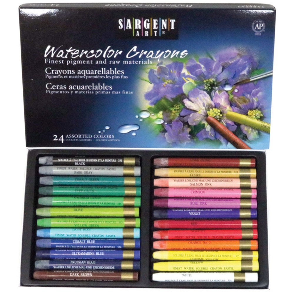 Watercolor Crayons, 24 Colors - SAR221124 | Sargent Art  Inc. | Crayons