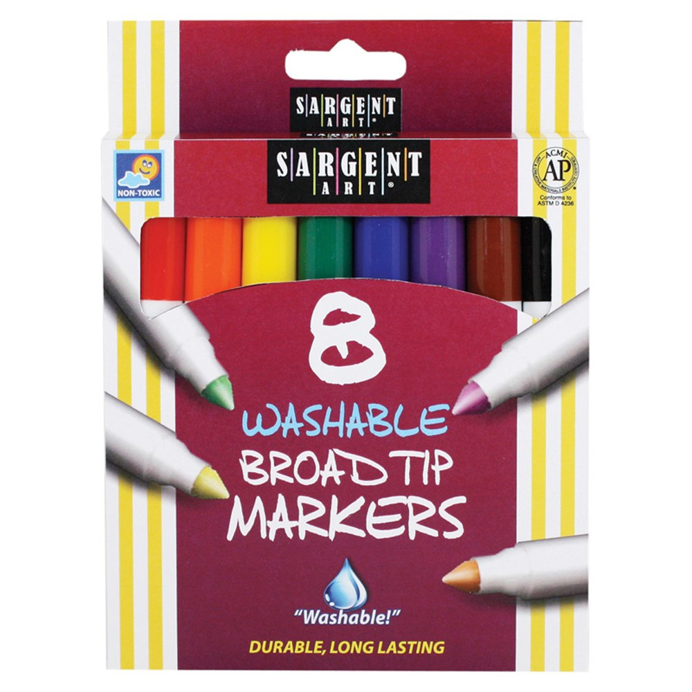 SAR221550 - Sargent Art Washable Felt Super Tip Markers Broad Tip in Markers