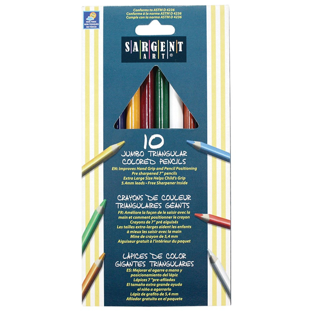 SAR227210 - Easy Grip Triangle Colored 10-Set Pencils Pre-Sharpened in Colored Pencils