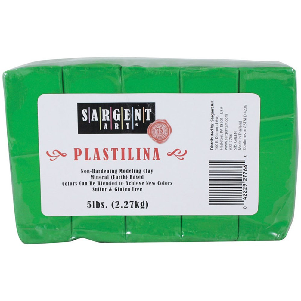 Plastilina Non-Hardening Modeling Clay, 5 lbs., Green - SAR227766 | Sargent Art  Inc. | Clay & Clay Tools