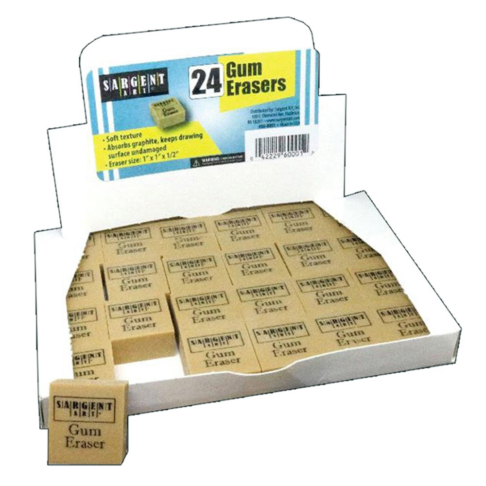 Gum Erasers, Pack of 24 - SAR360001 | Sargent Art  Inc. | Erasers
