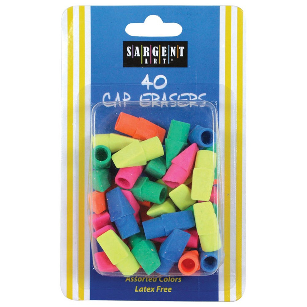 SAR361015 - 40Ct Assorted Color Cap Eraser in Erasers