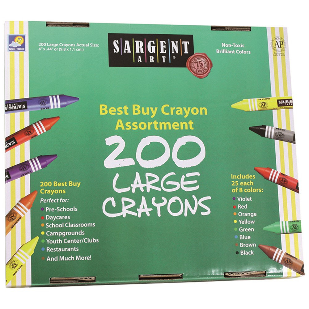 SAR553225 - Sargent Art Large Crayons 200 Large Size in Crayons