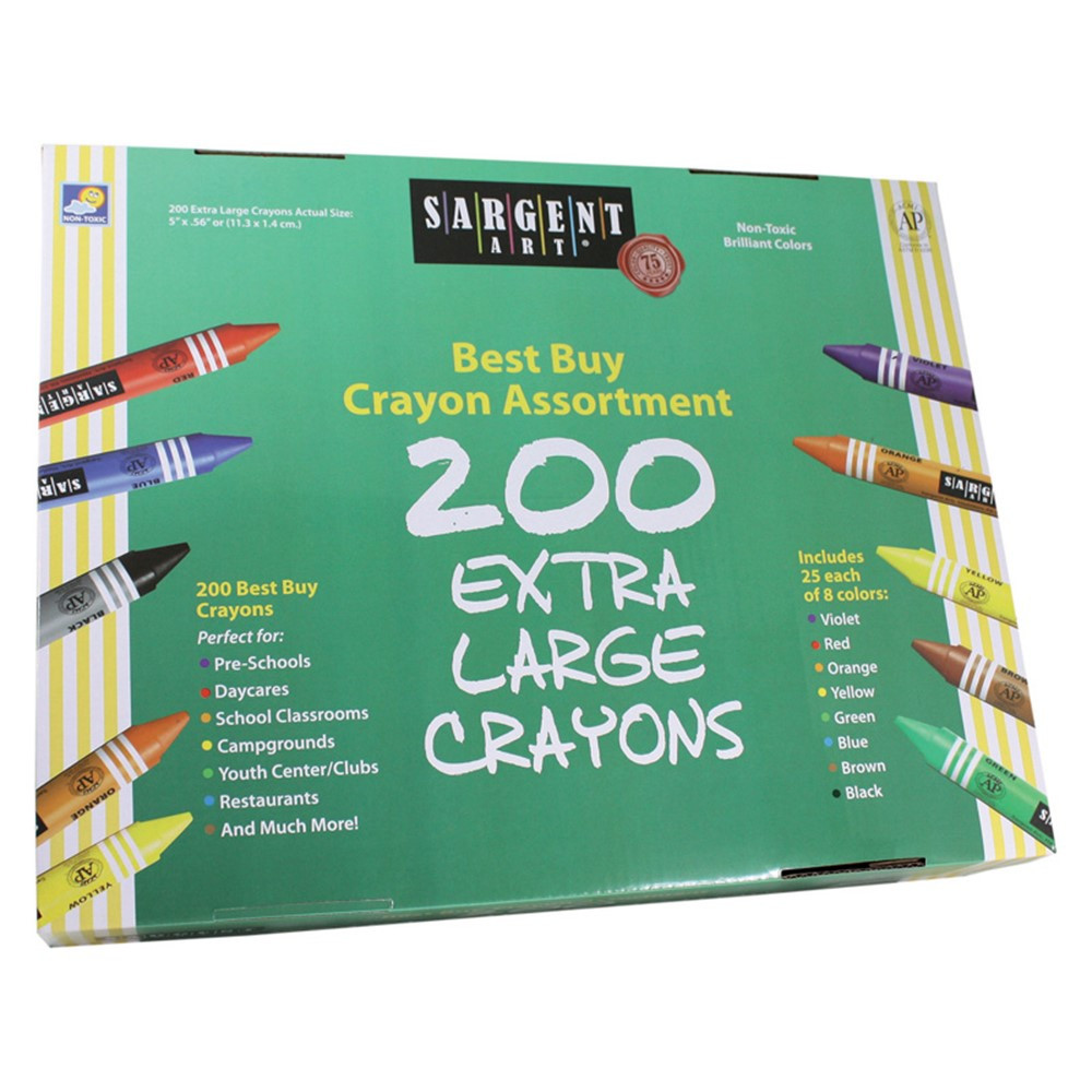 SAR553245 - Sargent Art Best Buy Crayon Assortment Jumbo Size 200 Crayons in Crayons