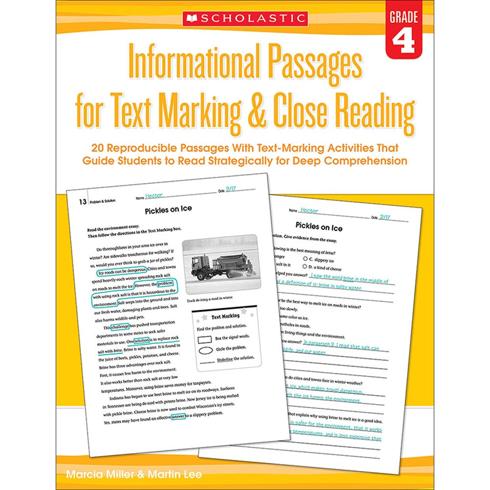 SC-579380 - Gr 4 Informational Passages For Text Marking & Close Reading in Comprehension