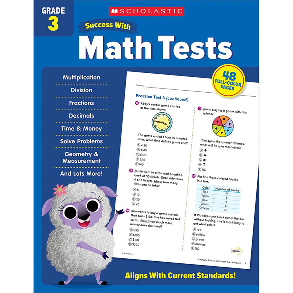 Success With Math Tests: Grade 3 - SC-735528 | Scholastic Teaching Resources | Activity Books