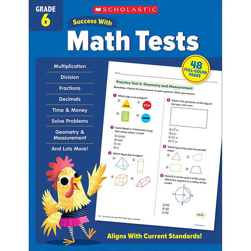 Success With Math Tests: Grade 6 - SC-735531 | Scholastic Teaching Resources | Activity Books