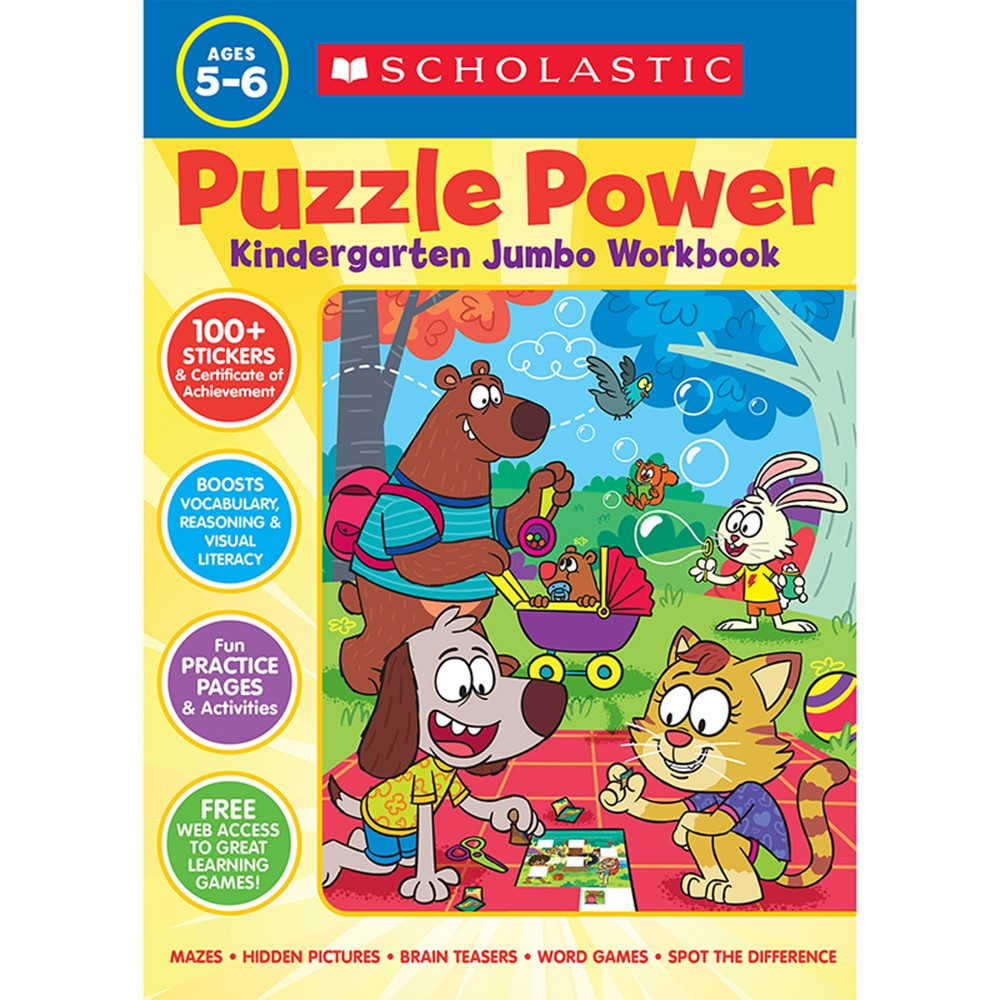 Puzzle Power Kindergarten Jumbo Workbook - SC-752456 | Scholastic Teaching Resources | Skill Builders