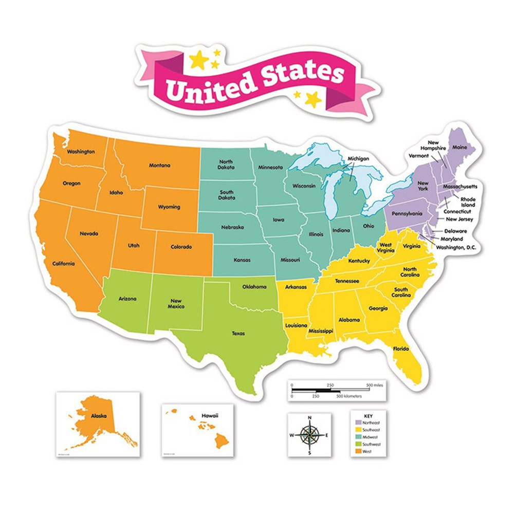 Scholastic Usa Map Wall Decal 
