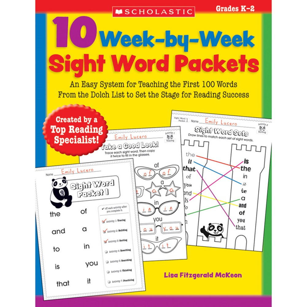 SC-9780545204583 - 10 Week By Week Sight Word Packets in Sight Words