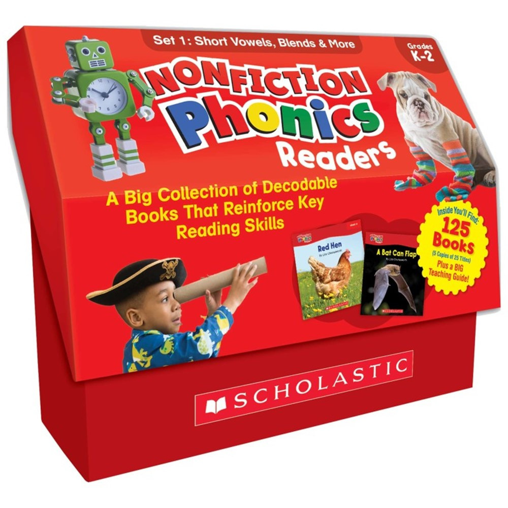 Nonfiction Phonics Readers: Short Vowels, Blends & More, Multiple-Copy Set, 125 Books - SC-9781338894691 | Scholastic Teaching Resources | Learn to Read Readers