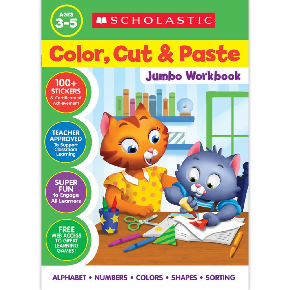 Color, Cut & Paste Jumbo Workbook - SC-9781546106999 | Scholastic Teaching Resources | Art Activity Books