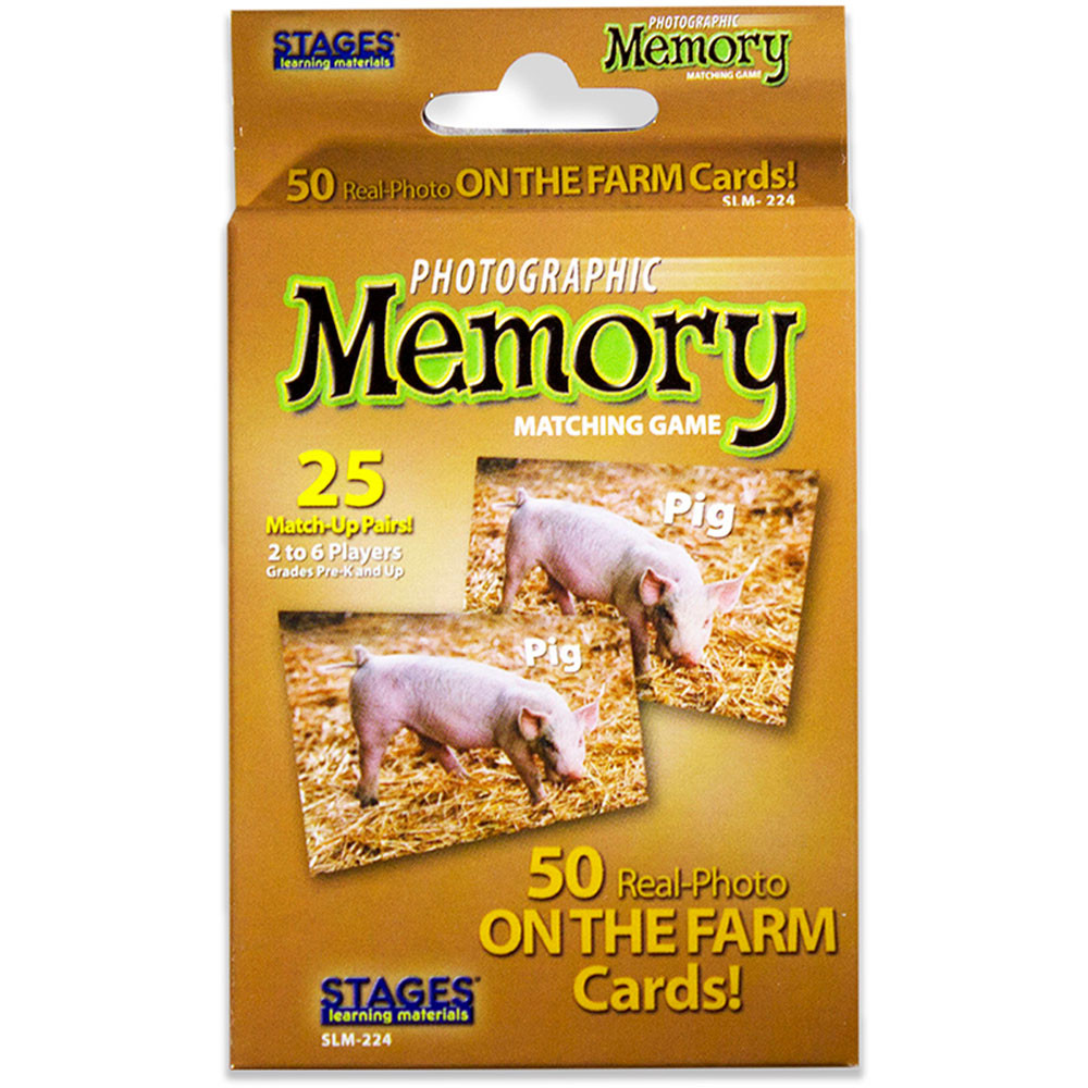 SLM224 - On The Farm Photographic Memory Matching Game in Language Arts