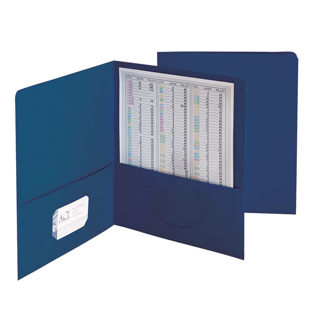 SMD87854 - Smead 25Ct Dark Blue Standard Two Pocket Folders in Folders